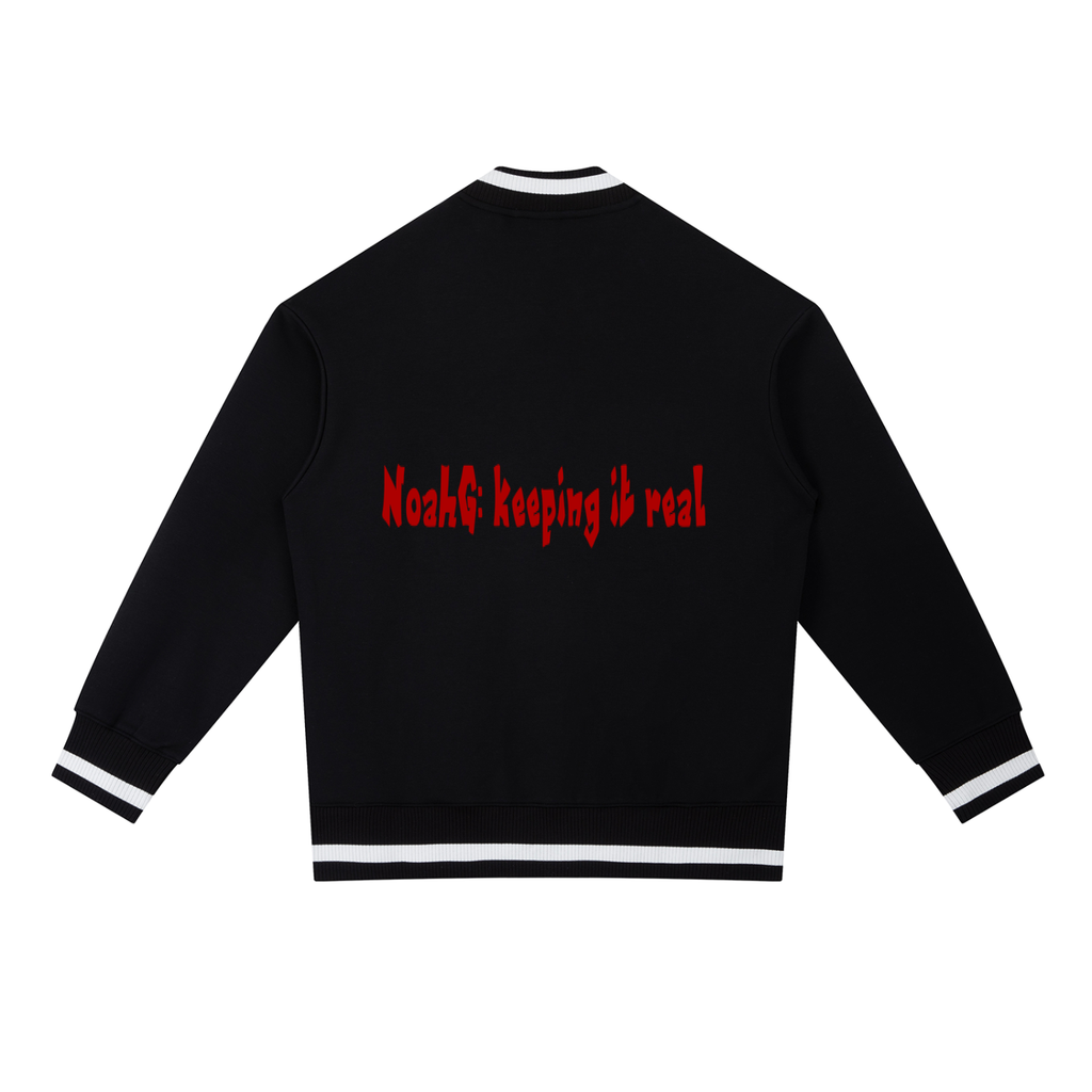 Contrast Piping Zip Bomber Jacket
